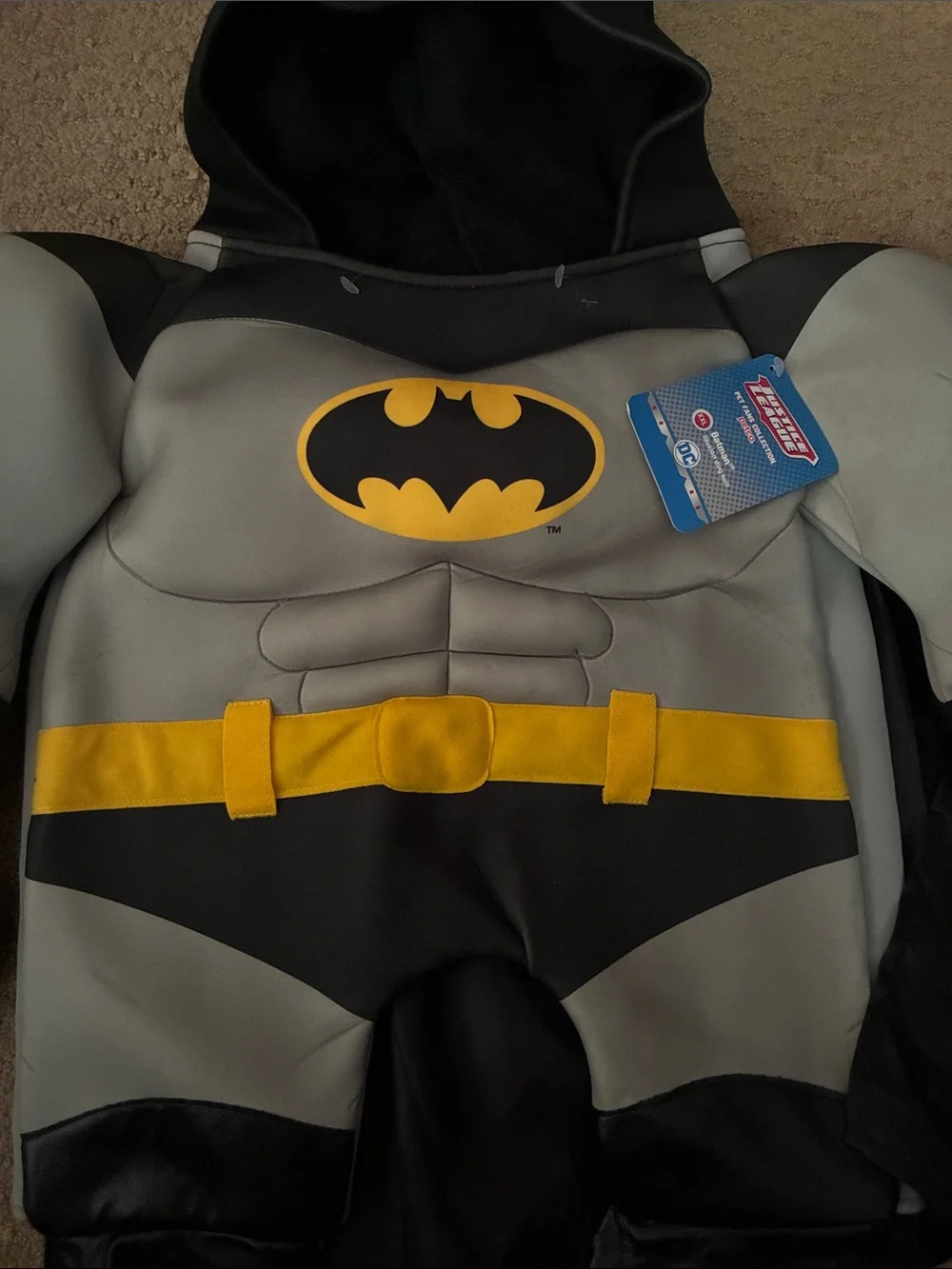 DC Batman Dog Costume - Gray, Black & Yellow